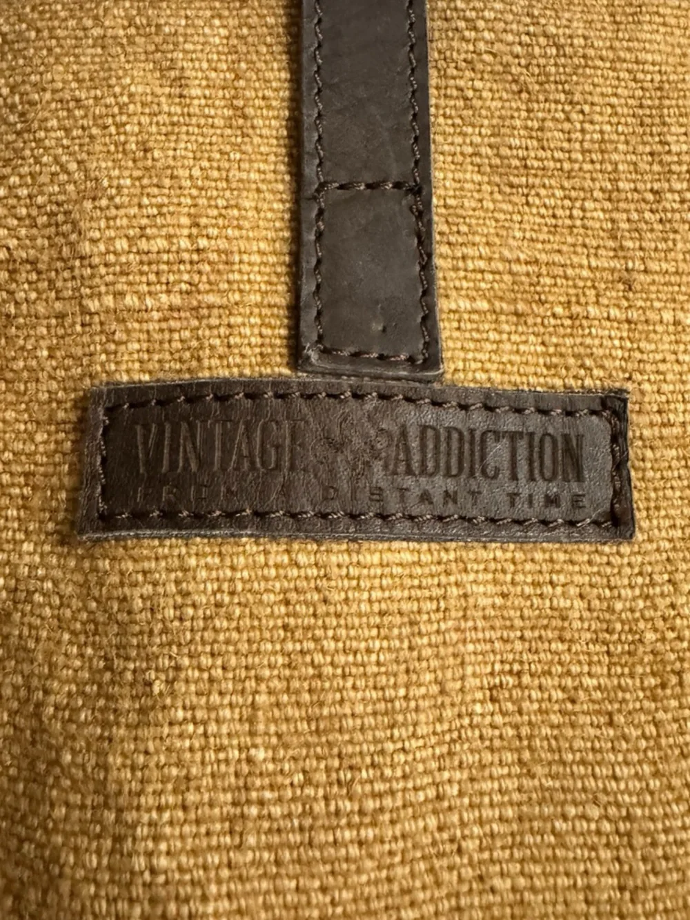 Vintage Addiction Almond Jute shoulder bag Tote Carry On Bag